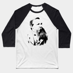 Friedrich Engels Pop Art Portrait Baseball T-Shirt